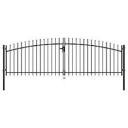 vidaXL Double portail avec haut en lance - 400x150 cm