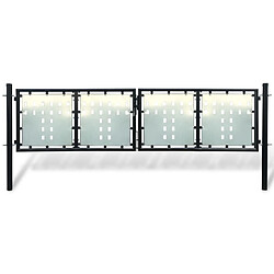 vidaXL Portail simple clôture - Noir