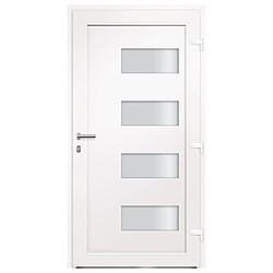 Acheter vidaXL Porte d'entrée - Blanc, 110x210 cm, PVC/Aluminium