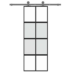 Avis VidaXL Porte coulissante Verre - Noir