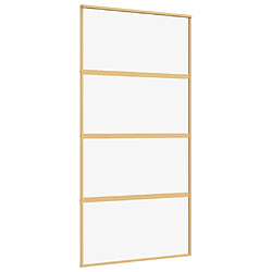 VidaXL Porte coulissante doré - 102,5x205 cm Verre aluminium