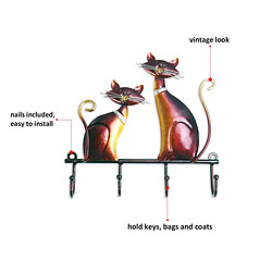 Avis Patère murale chat en fonte - Marron