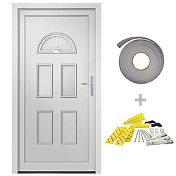 VIDAXL Porte d'entrée blanc PVC 88x200 cm