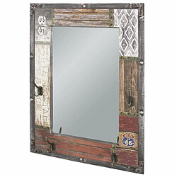 Paris prix Patère murale avec miroir - Naturel