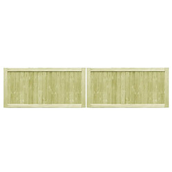 vidaXL Portillons jardin - Pin imprégné