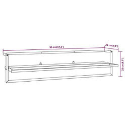 VIDAXL Porte-serviettes Mural 95x25x22 cm - Blanc pas cher