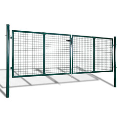 vidaXL Portail de clôture - Vert foncé