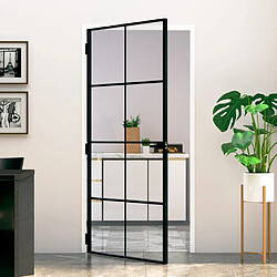vidaXL Porte d'intérieur 93x201,5 cm Verre et aluminium - Noir