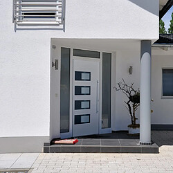 VidaXL Porte d'entrée - Blanc - 110x210 cm Aluminium PVC