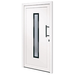 vidaXL Porte d'entrée PVC - 108x208 cm - Blanc