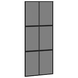 vidaXL Porte coulissante - Noir, 90x205 cm, verre trempé foncé
