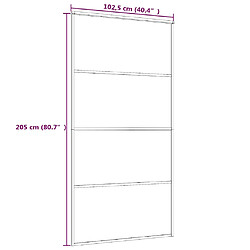 vidaXL Porte coulissante - Verre ESG dépoli 102,5x205 cm pas cher