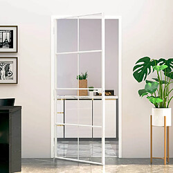 VidaXL Porte intérieure Blanc - Verre Aluminium