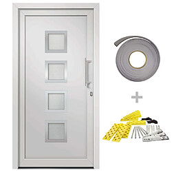 VidaXL Porte d'entrée - Blanc - 108x208 cm PVC
