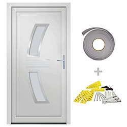 vidaXL Porte d'entrée 88x200 cm PVC - Blanc