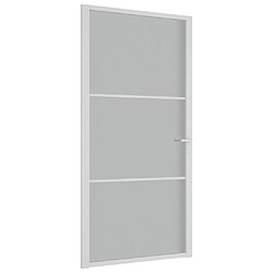 VIDAXL Porte intérieure blanc verre mat et aluminium 102,5x201,5 cm