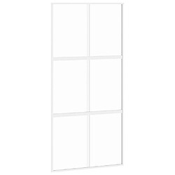 vidaXL Porte coulissante 102,5x205 Verre trempé - Blanc