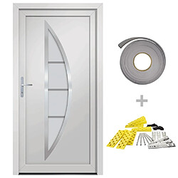 vidaXL Porte d'entrée - Blanc 88x200 cm PVC