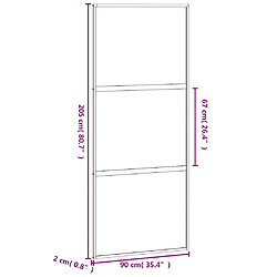 VidaXL Porte coulissante blanc - 90x205 cm Verre aluminium pas cher