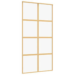 vidaXL Porte coulissante 102,5x205 cm Verre clair et Aluminium - Doré