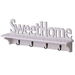 Porte-manteau étagère murale - Blanc