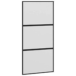 vidaXL Porte coulissante verre trempé et aluminium - 102,5x205 cm - Noir