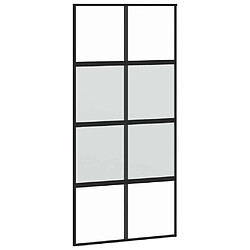 Porte coulissante VidaXL - Noir 102.5x205 cm - Verre trempé/Aluminium