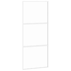 VidaXL Porte coulissante blanc - 90x205 cm Verre aluminium