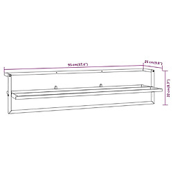 vidaXL Porte-serviette - Fer - Noir 95x25x22 cm pas cher