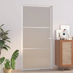 VIDAXL Porte intérieure blanc verre mat et aluminium 102,5x201,5 cm