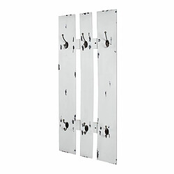 Paris Prix Patère Murale Vintage Patère murale - MDF et métal - 6 Crochets - Blanc Laqué