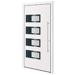 VidaXL Porte d'entrée - Blanc - 110x210 cm Aluminium PVC