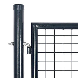 Avis vidaXL Portail de jardin - Gris anthracite