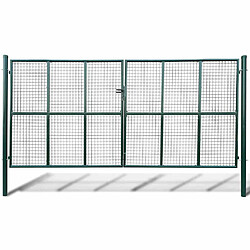 vidaXL Portillon Maille - Vert foncé