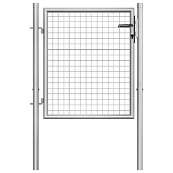 vidaXL Porte de jardin acier 105 x 125 cm - Argenté