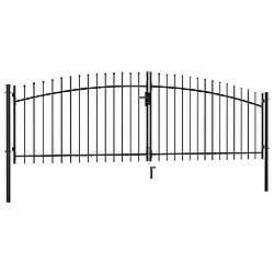 vidaXL Double portail avec haut en lance - 400x150 cm