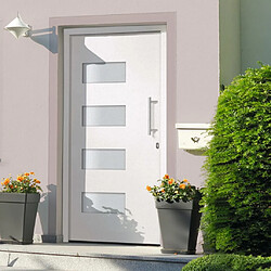 vidaXL Porte d'entrée - Blanc, 110x210 cm, PVC/Aluminium