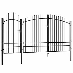 vidaXL Portail jardin Acier 2,45x4 m - Noir
