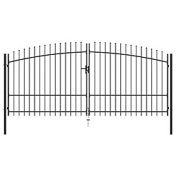 vidaXL Double portail - 400x225 cm - Noir