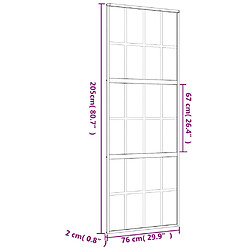 Porte coulissante VidaXL - Doré 76x205 cm - Verre ESG/Aluminium pas cher