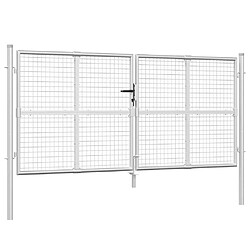 vidaXL Portail jardin maille argenté 300x175 cm acier