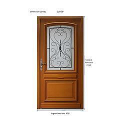 Porte d'entrée Bois "VAUBAN" vitrée - GD Menuiseries pas cher
