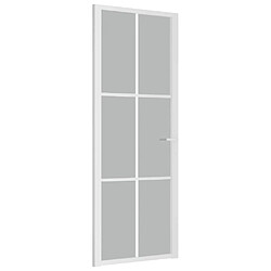 vidaXL Porte intérieure - 76x201,5 cm Blanc Verre mat et aluminium
