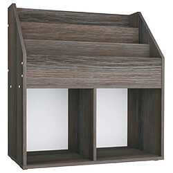vidaXL Porte-revue gris et chêne sonoma