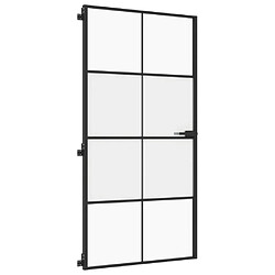 Acheter VIDAXL Porte intérieure mince noir 102,5x201,5 cm verre trempé aluminium