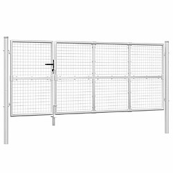vidaXL Portail de jardin maille argenté 350x175 cm