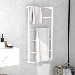vidaXL Porte-serviette acier - Blanc - 60x116 cm