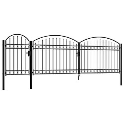 vidaXL Portail arqué 1,75 x 5 m Noir