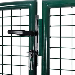 Avis vidaXL Portail de clôture galvanisé 289 x 75 cm - Vert