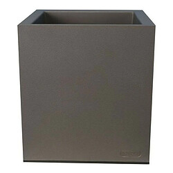 RIVIERA Pot carré aspect granit - 30 cm - Gris